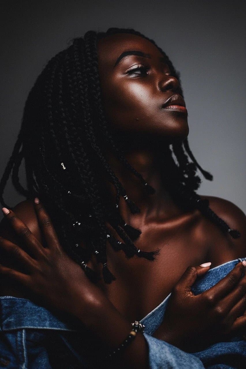 AI aesthetic filter after transformation - creative portrait styled with artistic aesthetic effects