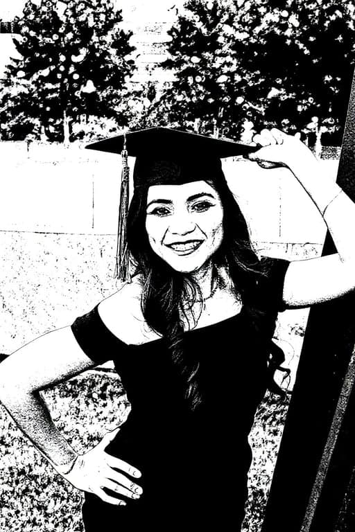 AI stencil maker after transformation - full body photo in artistic stencil style