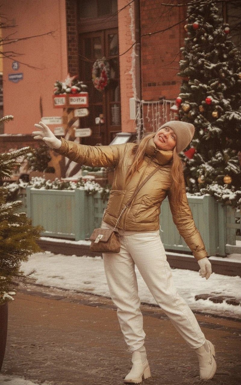 Retro filter after transformation - portrait infused with warm 90s film tones and soft grain