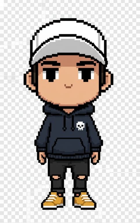 generate a chibi-style pixel art sprite. use large pixel head, small body proportions, flat color fills, minimal pixel shading, no gradients, clean outlines, clear limb separation, neutral standing pose, readable at low resolutions