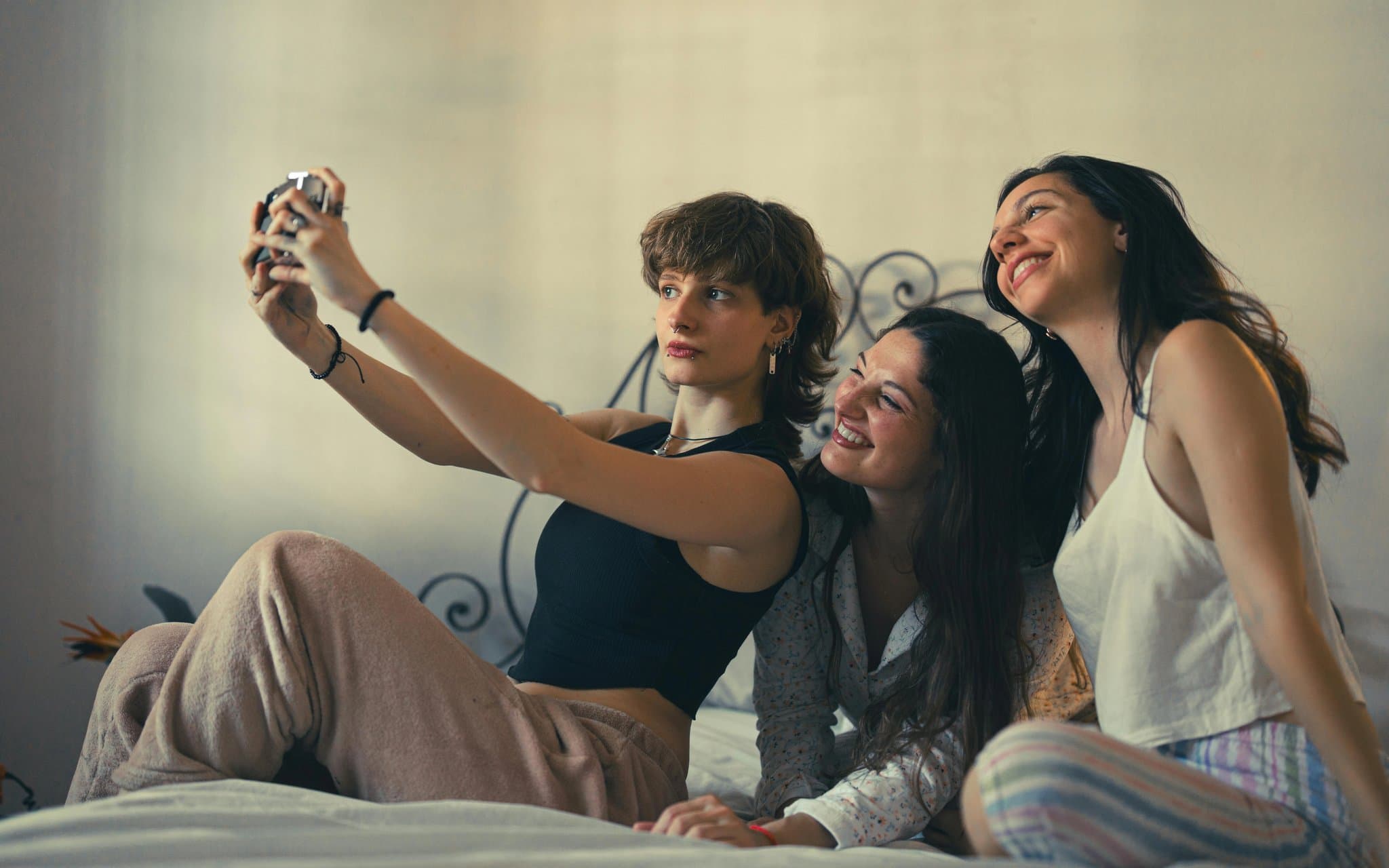 A high-quality, clear group photo of friends posing together.