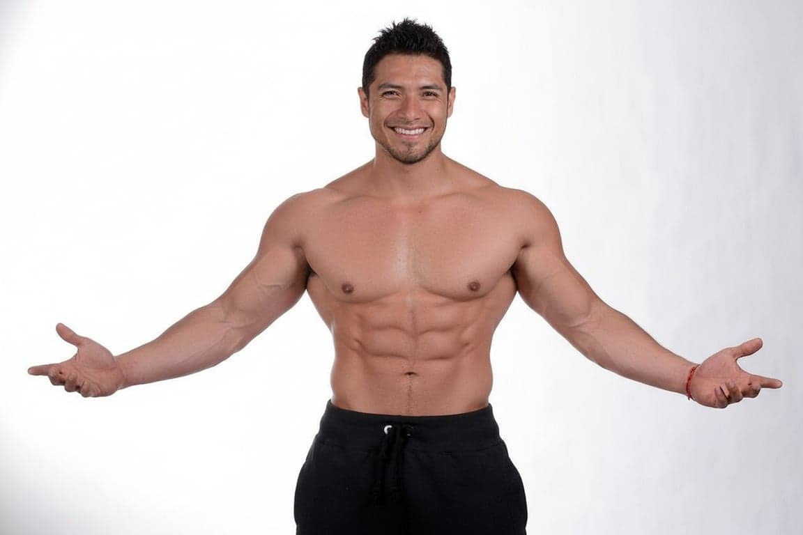 AI muscle enhancement filter after transformation - fat to fit muscular transformation result