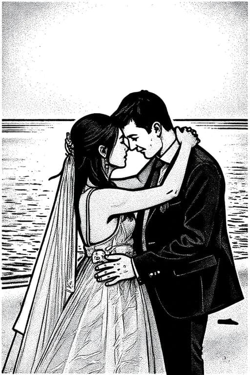 AI stencil maker after transformation - casual photo with high contrast stencil effect