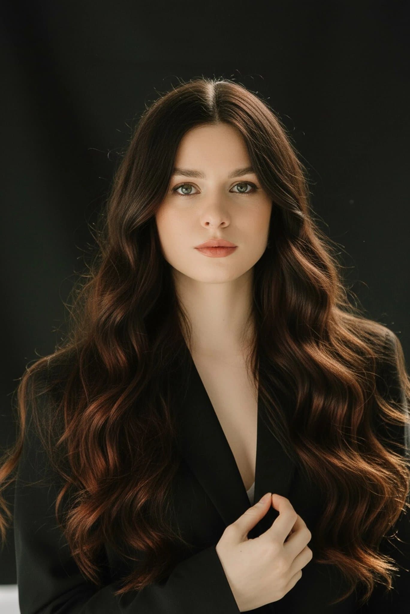 AI face slimmer filter after transformation - full body photo with visibly slimmer facial lines