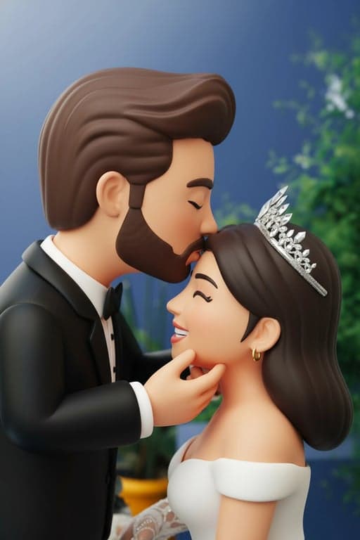 image to emoji converter after - a cute emoji-style couple standing together