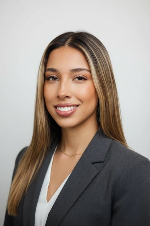 A high-quality AI-generated photo for a resume, featuring a woman with a professional yet warm demeanor, perfect for inclusion in digital or printed job applications.