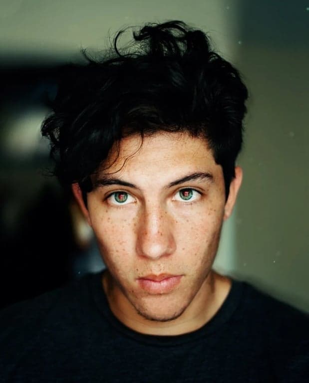 AI red eye remover before photo - outdoor photo taken at night with red eye effect