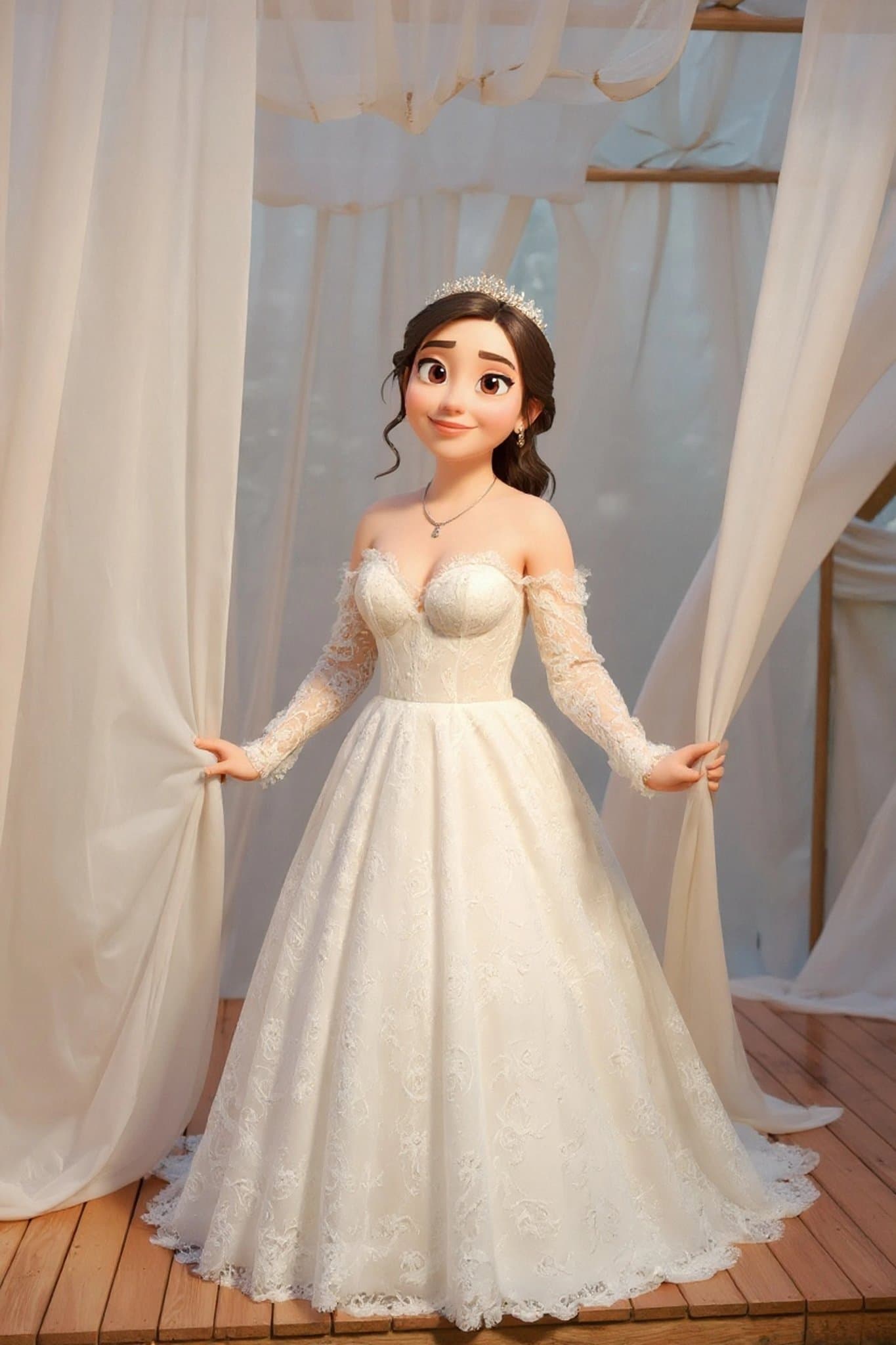 AI Disney style filter after transformation - outdoor photo turned into colorful Disney art look