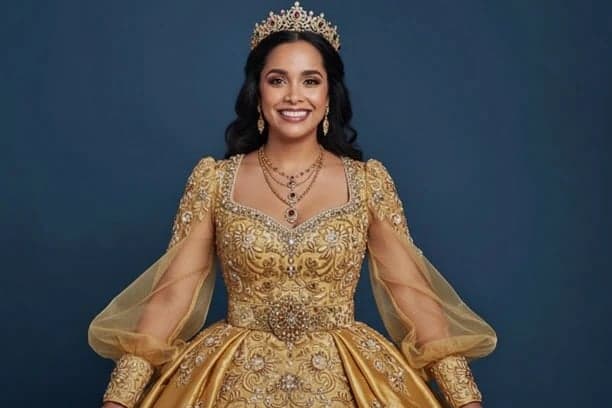 After royal edit – gold-themed royal princess dress
