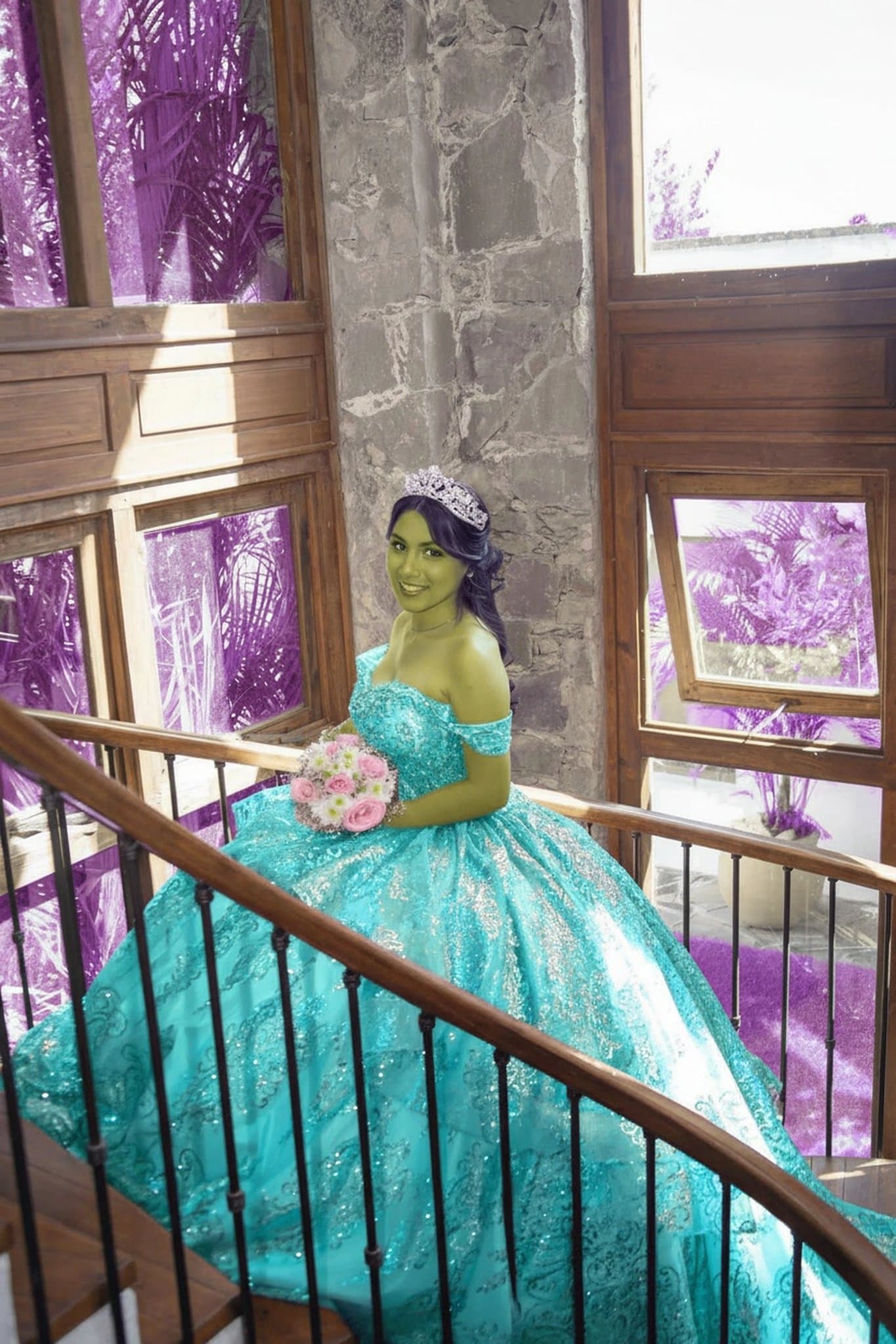 AI color inverter after transformation - image showing negative tone transformation