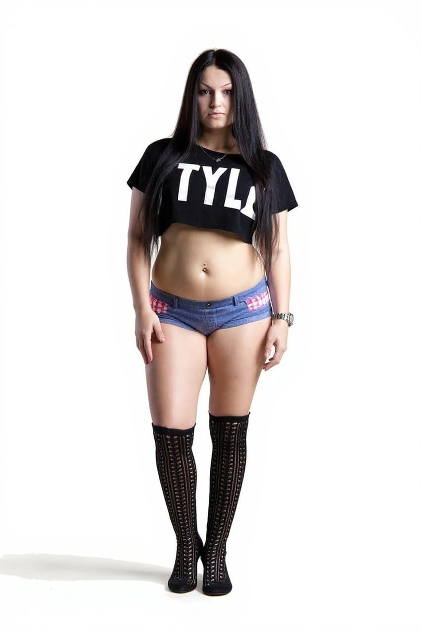 AI fat filter after transformation - full body with virtual weight gain