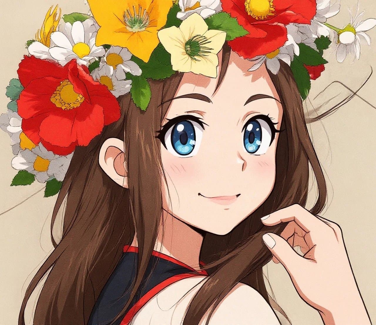 AI chibi maker after transformation - casual portrait with cartoon chibi illustration