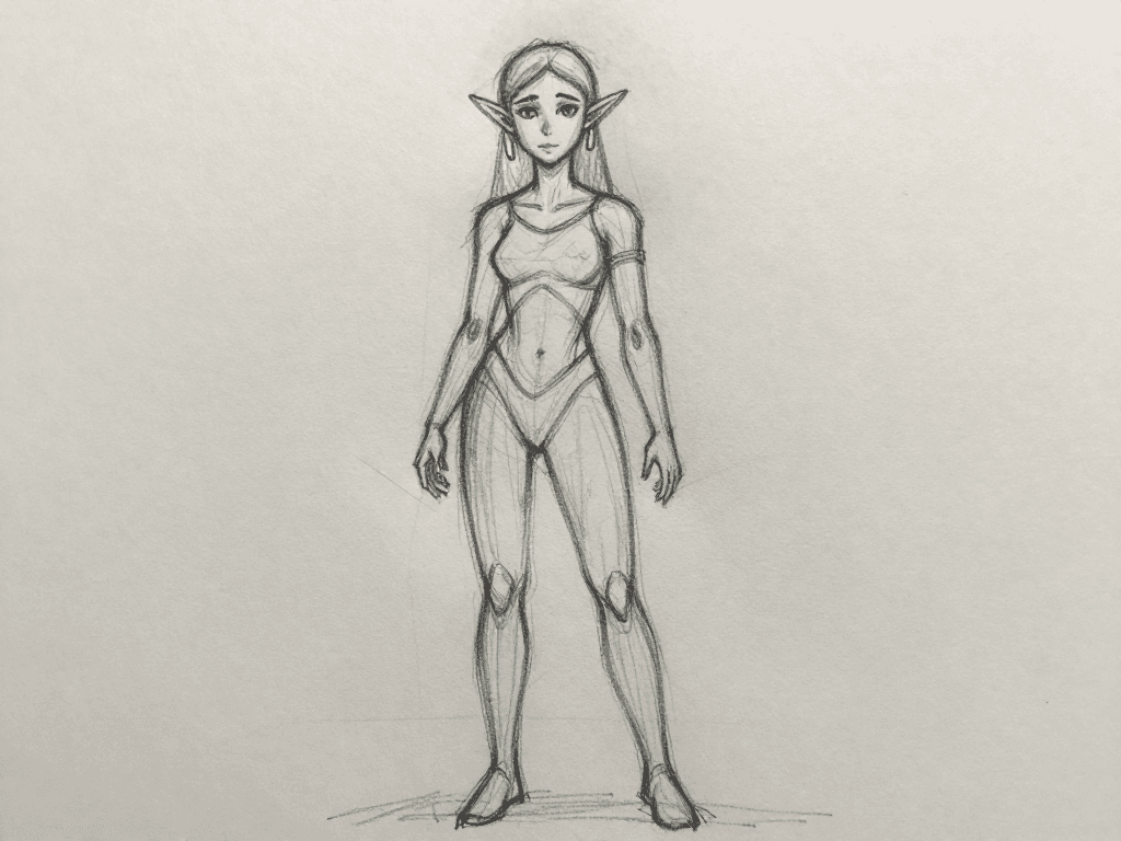 Refine this rough character sk...