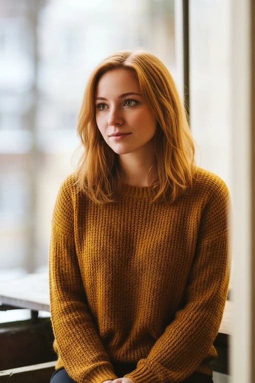 ai pet to human after – a woman with matching hair color and pose inspired by the cat