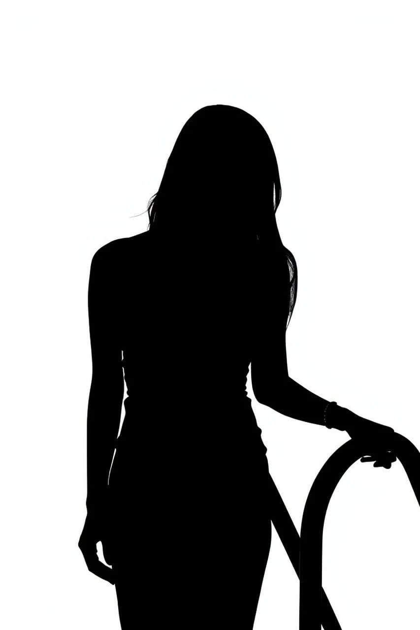 AI silhouette maker after transformation - casual portrait with artistic silhouette effect