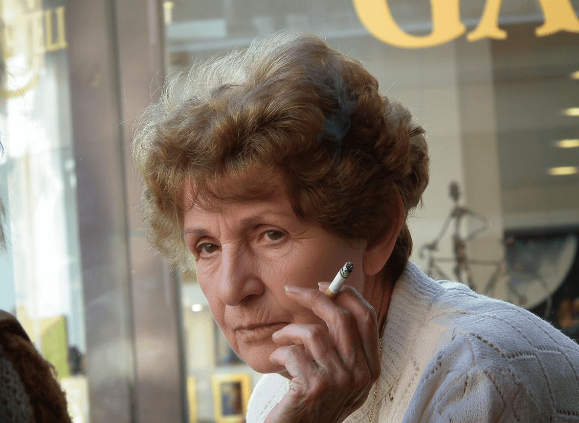 AI wrinkle remover filter after transformation - full body photo with even tone and texture