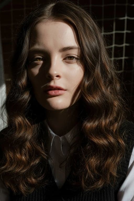 AI Curly hair filter after pic - woman with golden curly hair