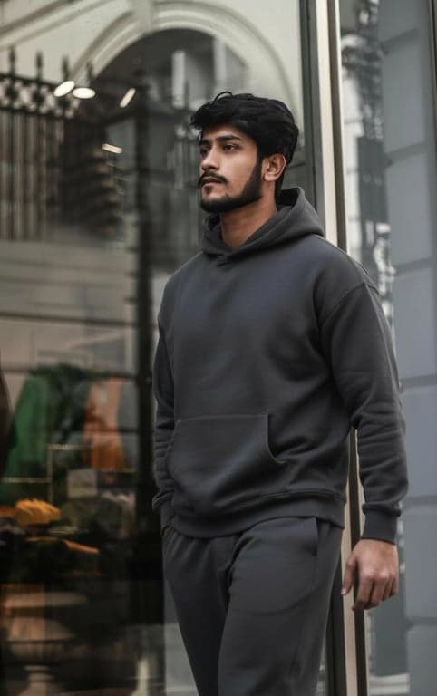 outfit generator ai after photo - man wearing black hoodie