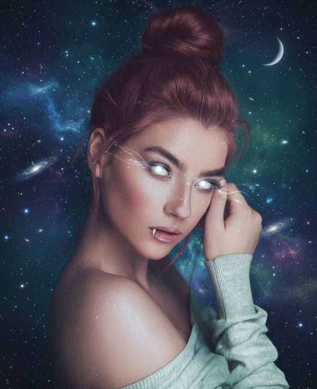 ai-vampire-filter after pic - fantasy vampire with glowing silver eyes and ethereal glow