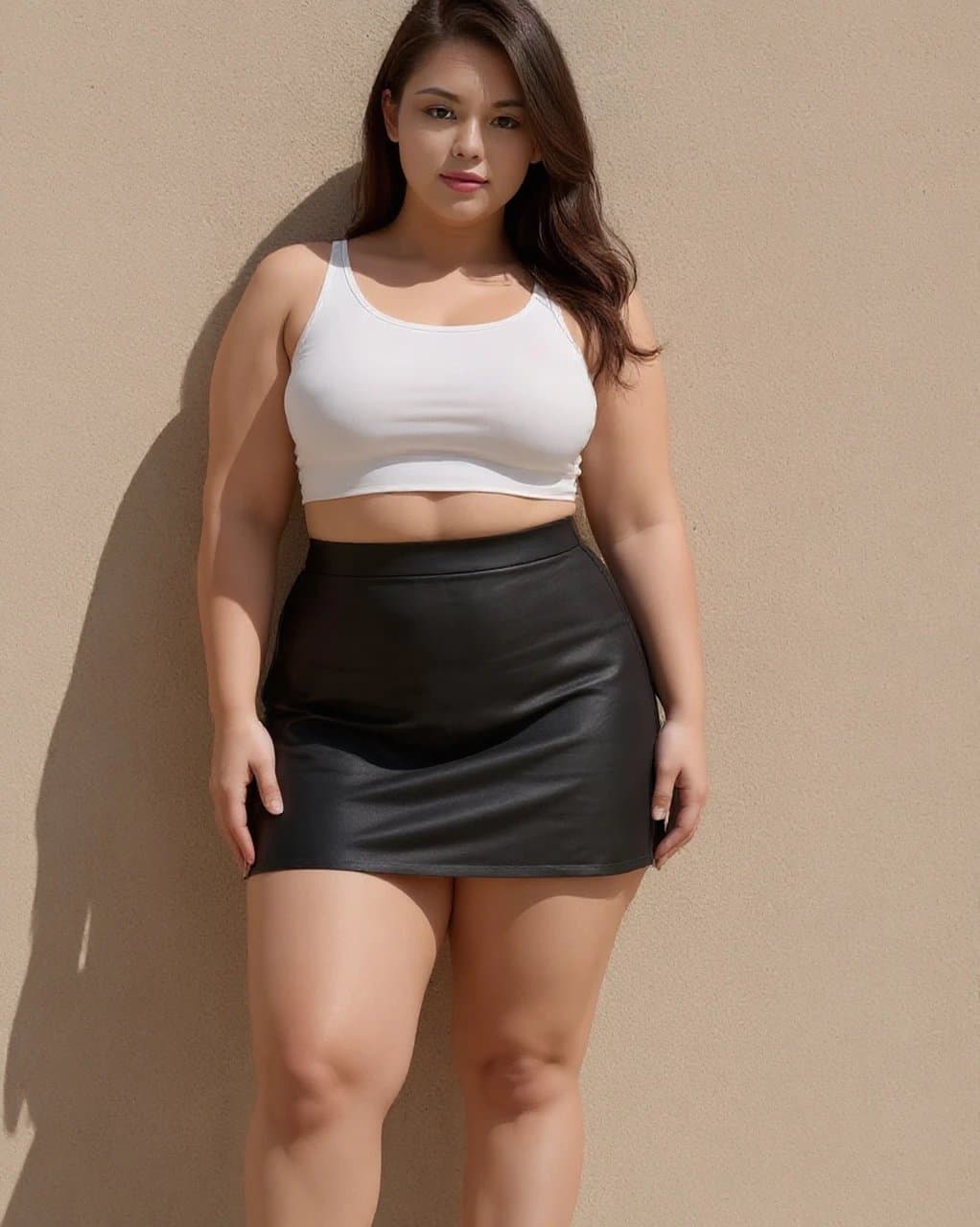 AI hourglass body filter before photo - studio photo before waist and hip adjustment