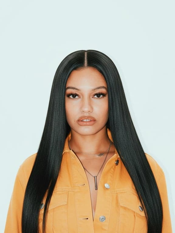 AI long hair filter after transformation - man portrait with virtual long hairstyle