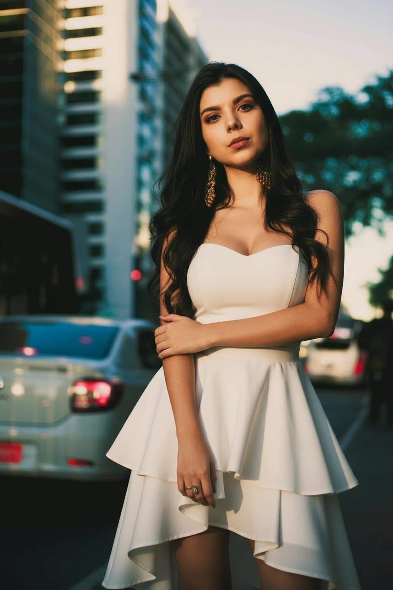 White Party Outfits filter after transformation - portrait styled in white party social fashion