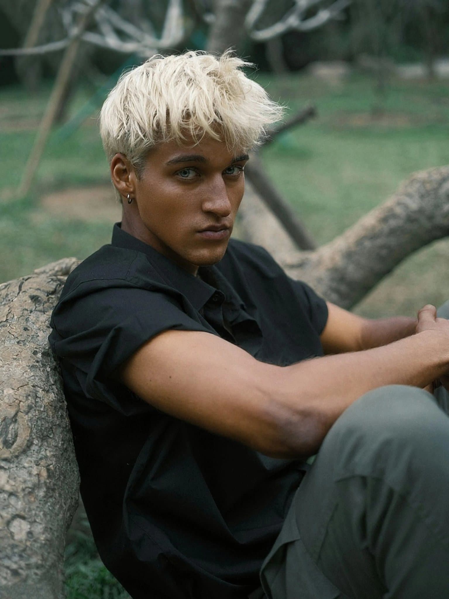 AI skin color changer before photo - influencer portrait natural skin color