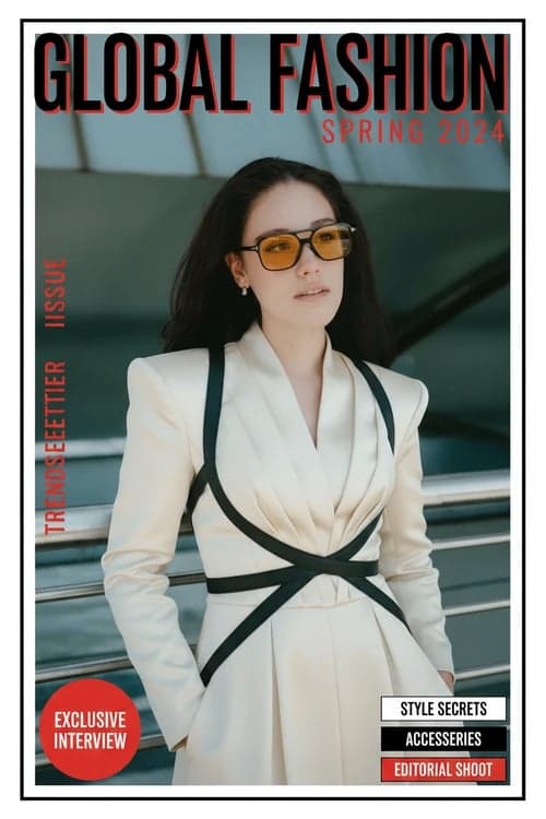 Vogue Cover filter after transformation - portrait with glossy editorial fashion effect