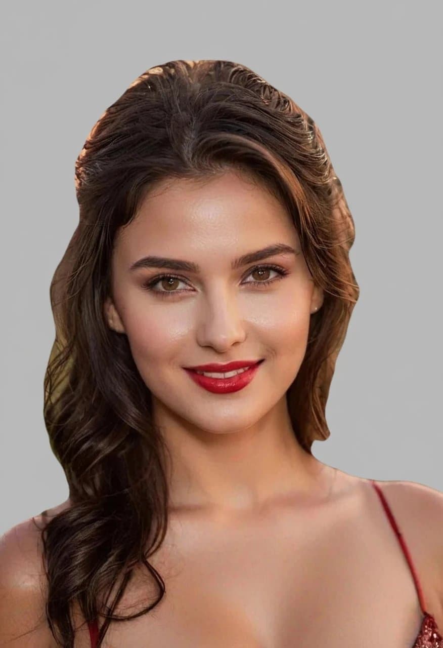 AI face cut out filter after transformation - portrait with background removed and face isolated