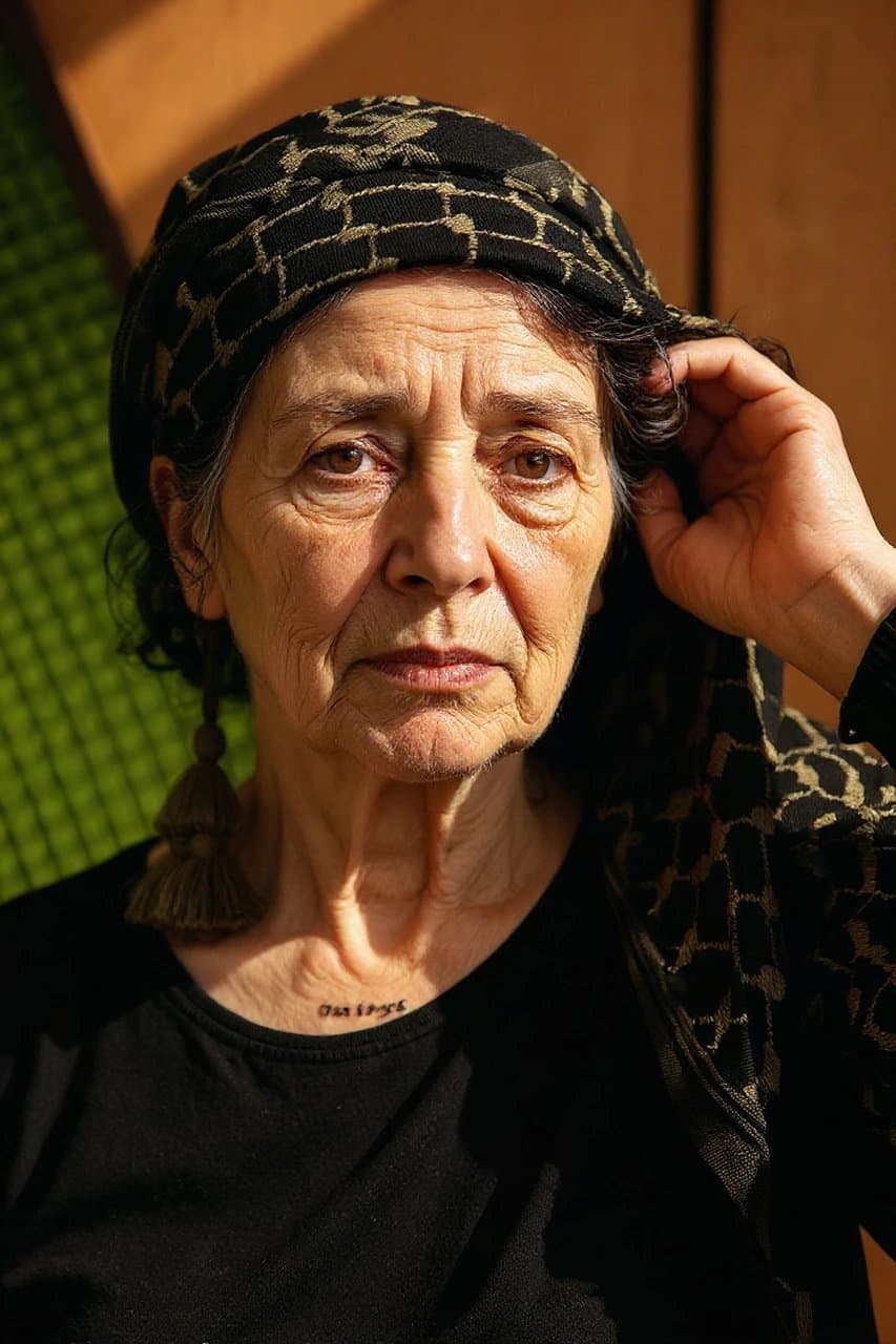 AI old filter after transformation - portrait aged with realistic wrinkles and gray hair