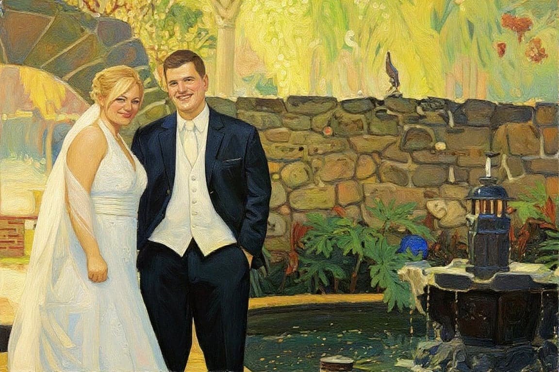 AI painting filter after transformation - photo converted into digital fine art painting