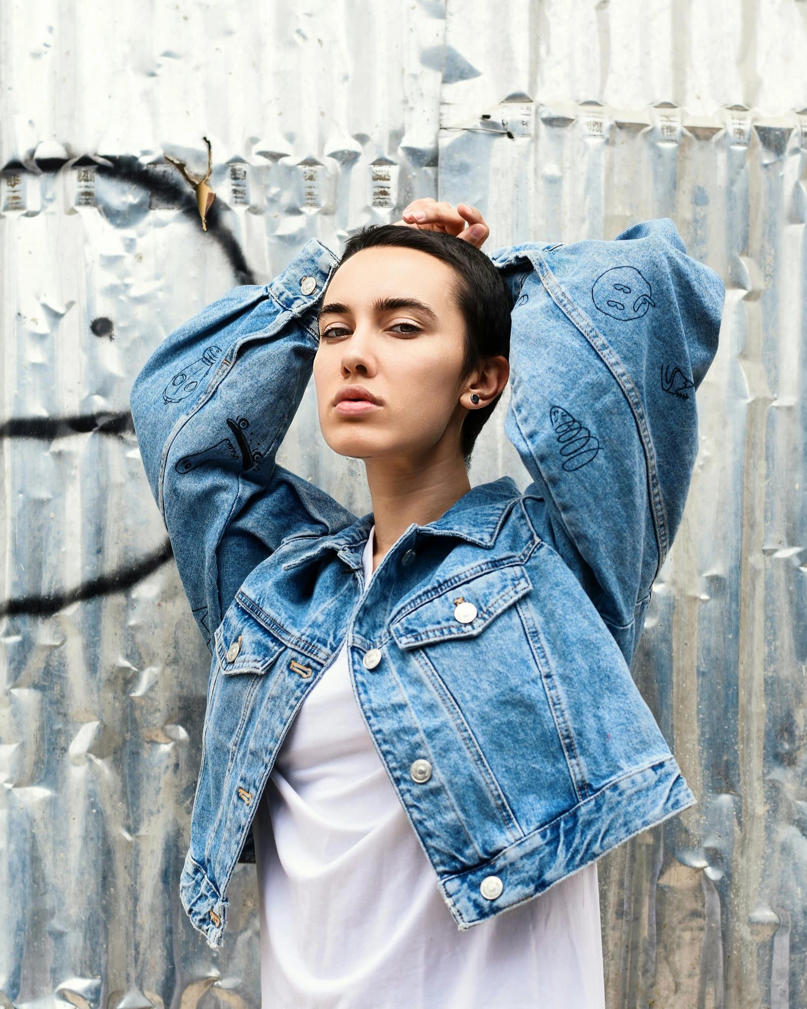 Gold Party Clothes filter before photo - neutral portrait in everyday dress or separates with any simple background