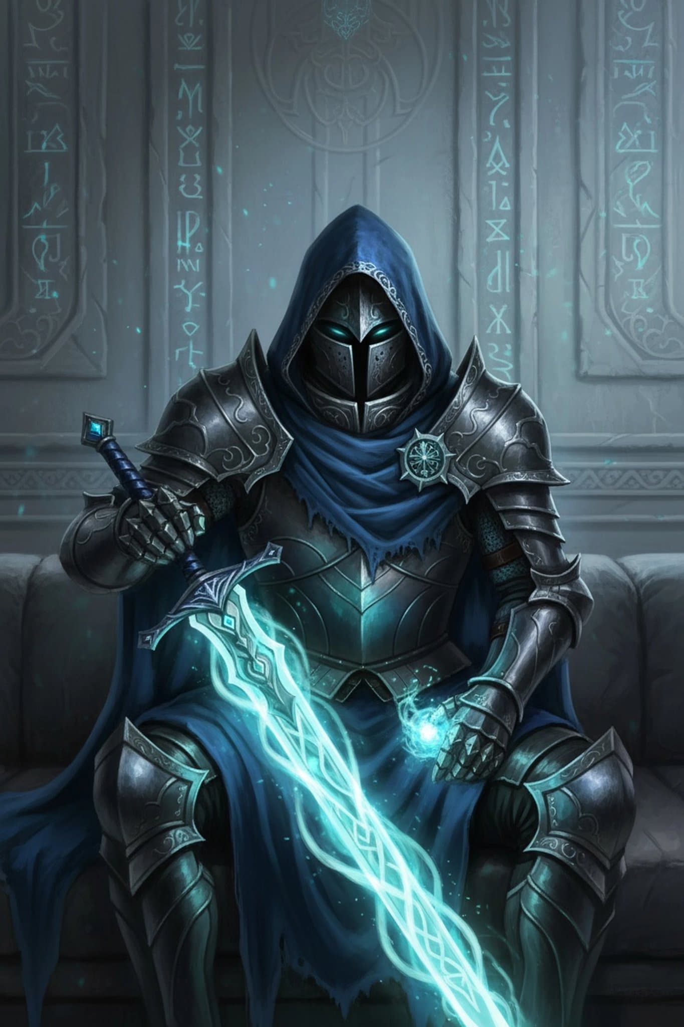 AI fantasy art filter after transformation - creative portrait with fantasy armor and light aura