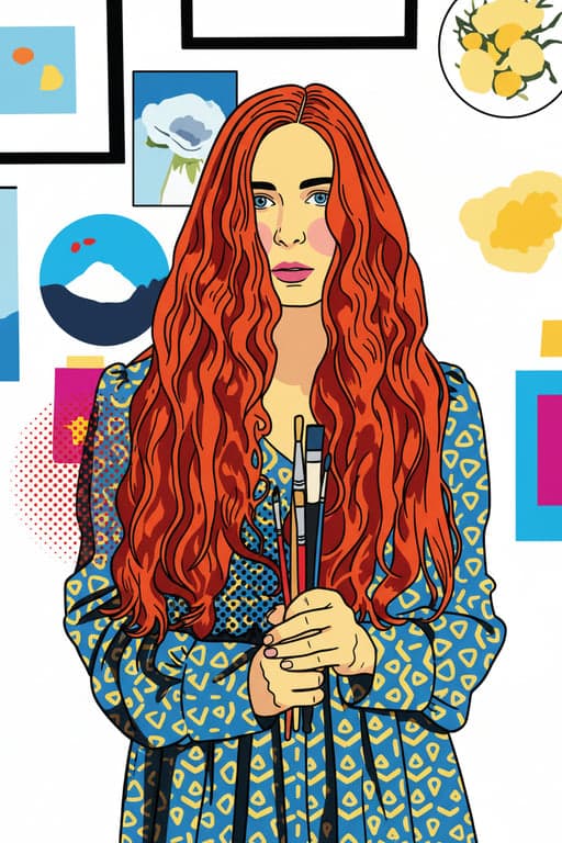 a portrait of a person transformed into a high-quality pop art filter style with clean graphic structure, flat color fills, bold contrast, and instantly recognizable pop art visuals
