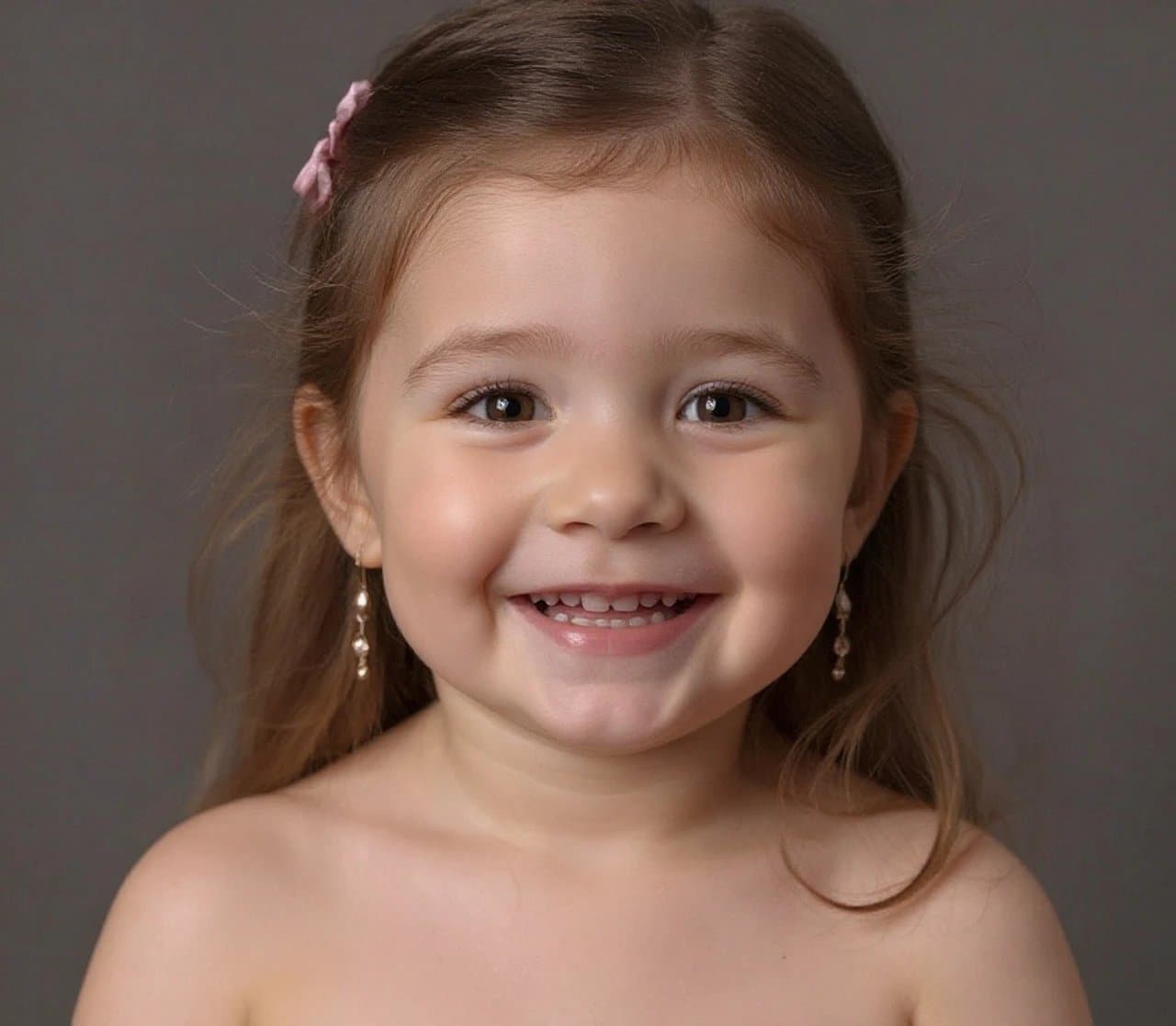 AI baby filter after transformation - studio photo showing soft baby skin tone and features