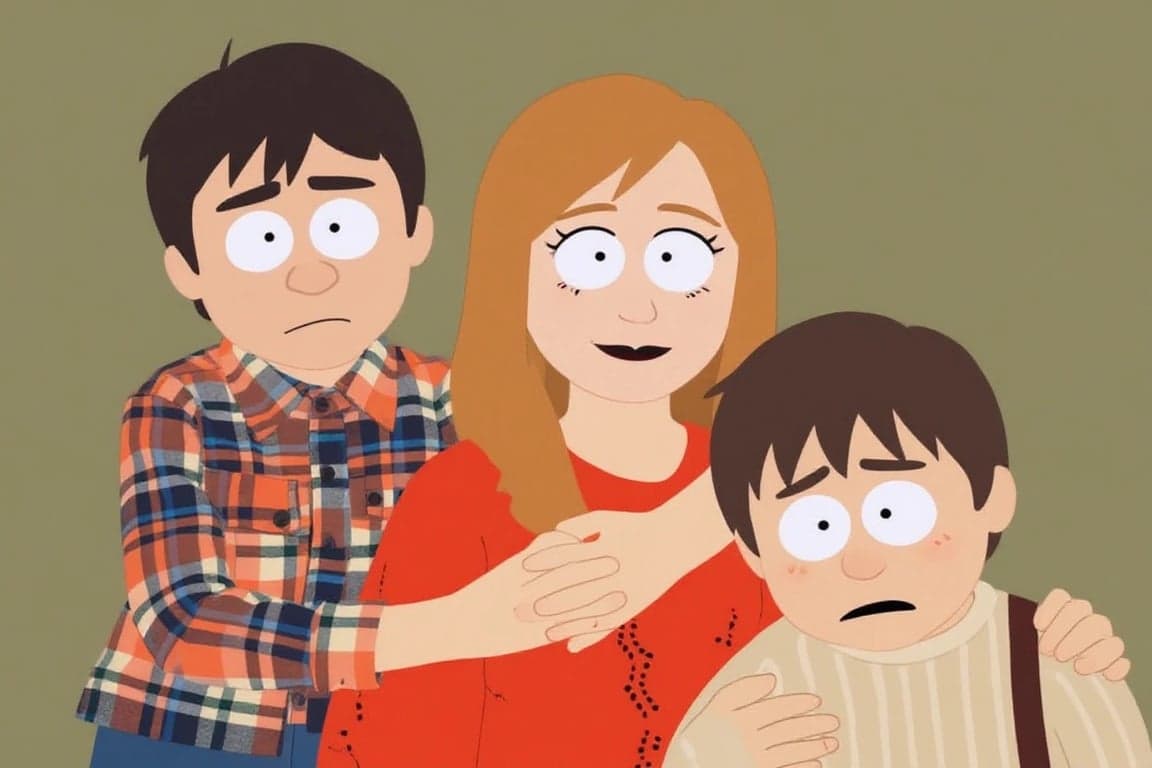 AI South Park character filter after transformation - casual portrait with animated South Park look