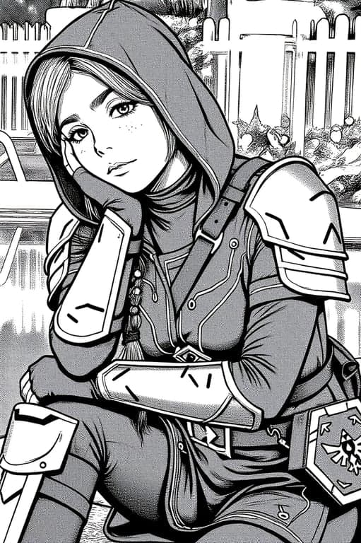 a portrait of a person edited into a manga-style gender-bend cosplay, creatively reinterpreting a character's outfit with a unique twist