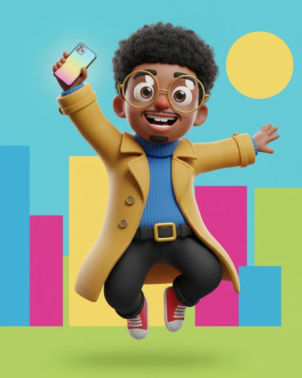 AI photo to 3D model filter after transformation - studio photo modeled into lifelike 3D form