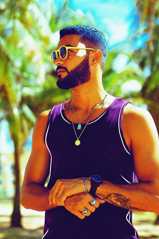 a portrait of a person reimagined in a high-contrast pop art style with poster-like color separation, bold facial outlines, flat color fills, graphic highlights, and a clearly recognizable pop art print appearance