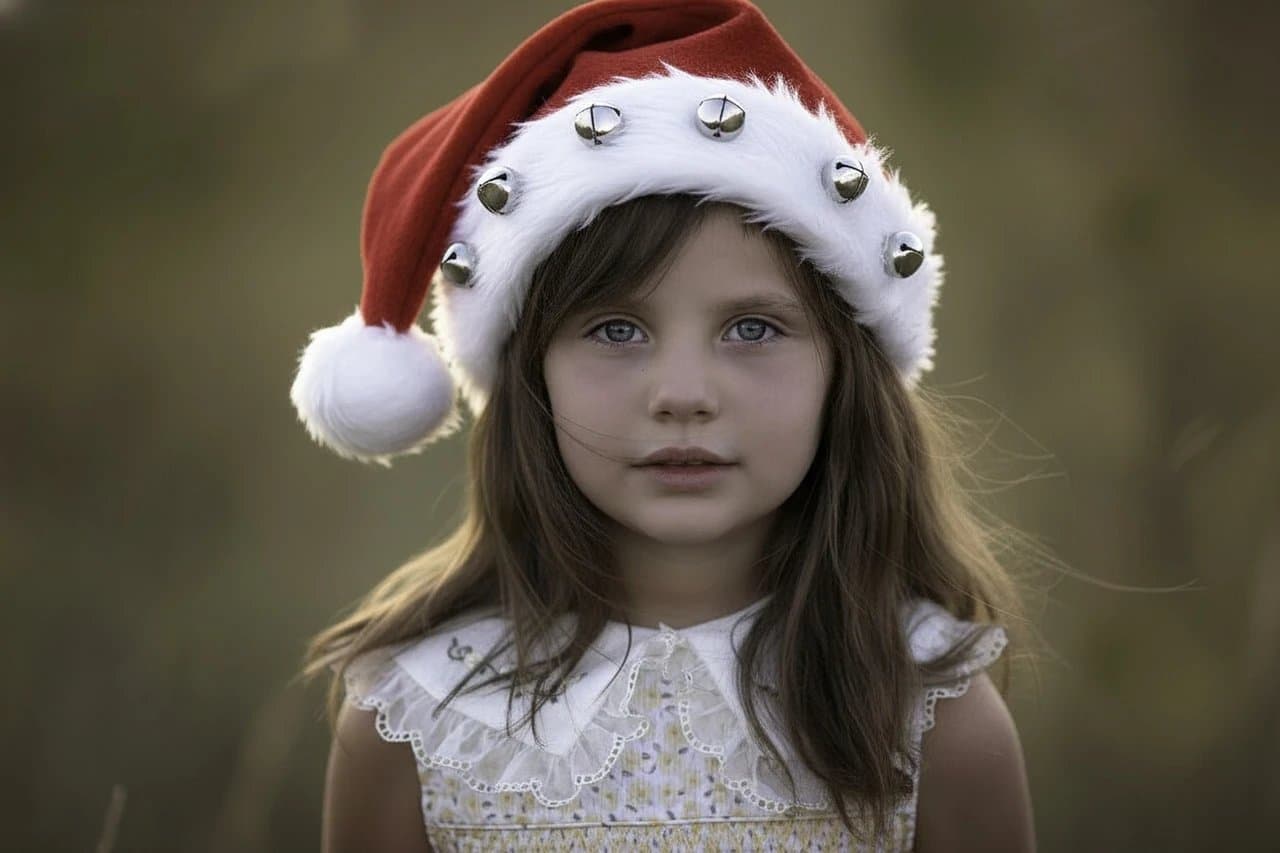 AI Santa hat filter after transformation - casual photo with Christmas holiday theme