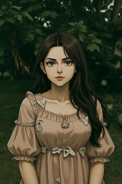 a portrait of a person illustrated in an Attack on Titan–inspired anime art style with realistic anatomy, intense expression, and gritty textured shading