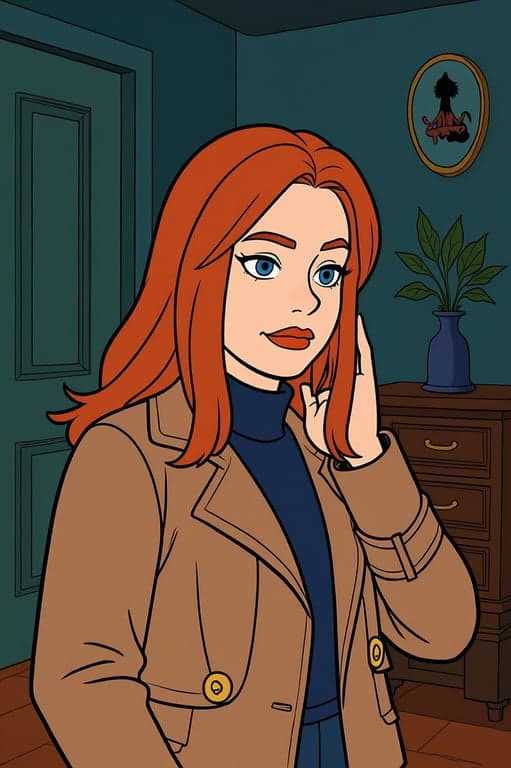 a portrait of a person recreated in a Scooby-Doo cartoon character style following original Hanna-Barbera design language, avoiding realism, textures, gradients, or modern cartoon aesthetics