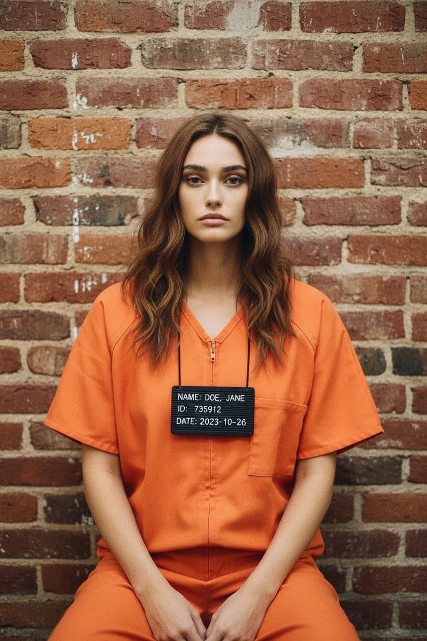 AI mugshot filter after transformation - image transformed into realistic police mugshot