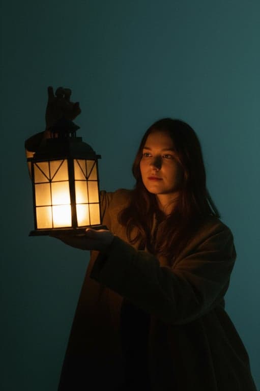 a portrait of a person processed to remove distracting flare and light noise only, resulting in a clear face with natural lighting and no visual clutter