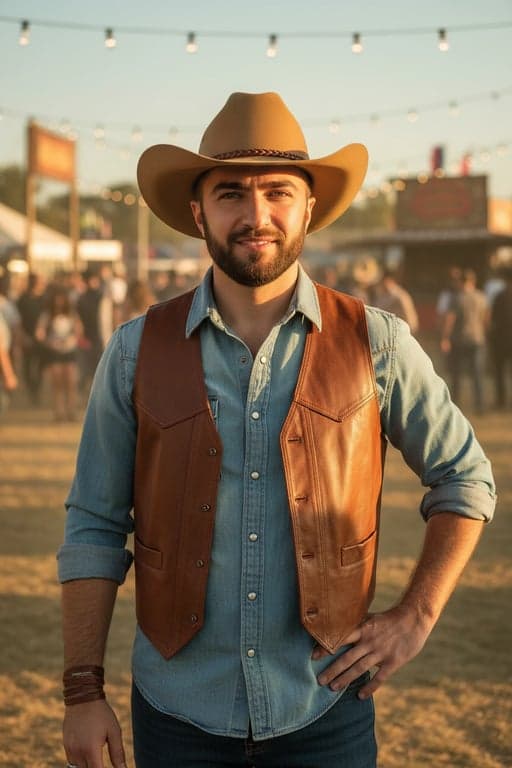 Festival Outfits filter after transformation - portrait wearing lightweight shirt festival outfit with simple clean lines