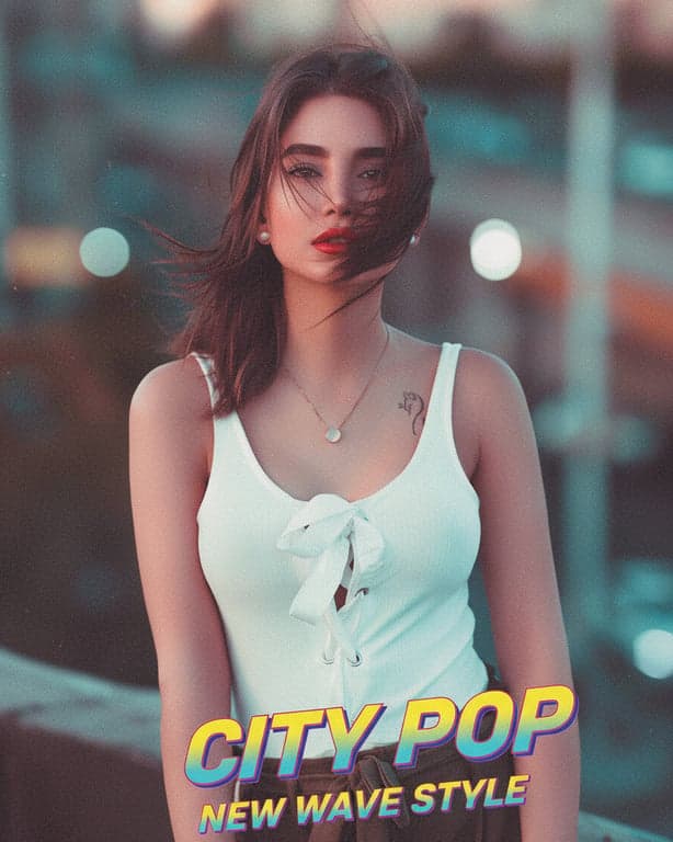 A still life photo edited to resemble an 80s advertisement, with pronounced grain, bold but slightly off-color reproduction, and a simplistic composition.