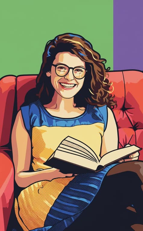 a portrait of a person illustrated in a classic pop art aesthetic emphasizing color separation, simplified facial geometry, thick graphic lines, and print-like visual impact