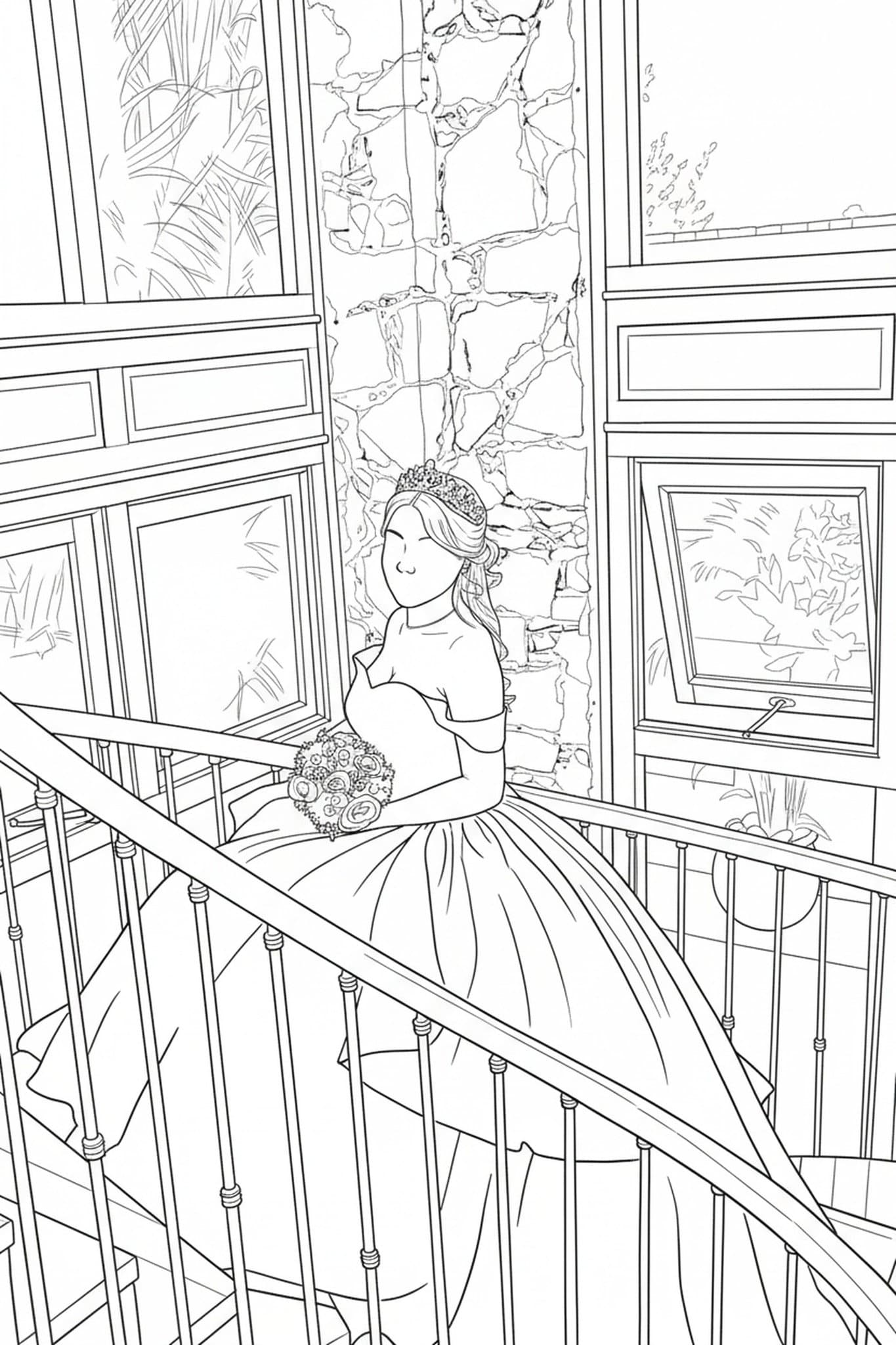 AI coloring page filter after transformation - image turned into clean black and white line art