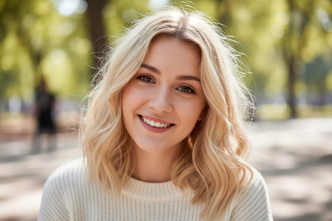 ai pet to human after – a woman smiling brightly, mirroring the dog’s joyful energy