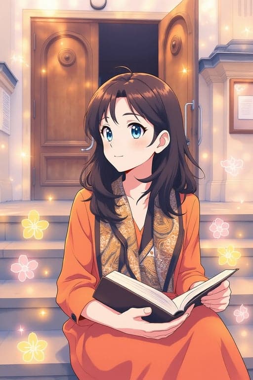 a portrait of a person enhanced with shoujo anime visuals, including light bloom highlights, smooth gradients, floral or sparkle accents, and a warm romantic atmosphere